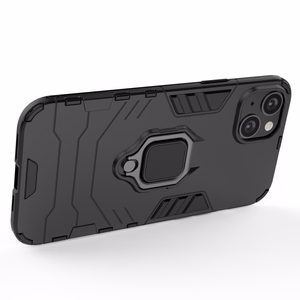 Чехол Ring Armor для iPhone 14 бронированный с магнитным кольцом-держателем чёрный