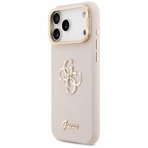 GUESS ümbris jaoks IPHONE 17 Pro Max GUHCP17XPCS4GSP (Grained PU Big 4G & Stand Camera) roosa
