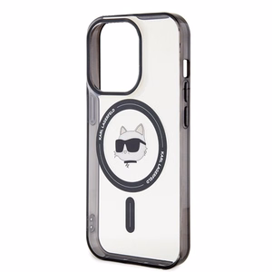 Karl Lagerfeld IML Choupette's Head MagSafe ümbris jaoks iPhone 15 Pro - läbipaistev