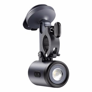 Baseus PrimeTrip 2-in-1 jalgratta kinnitus, telefonitugi + taskulamp (must)