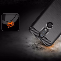 Carbon Case Paindlik kate TPU ümbris Nokia 2.4 musta värvi