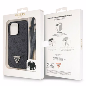 Guess GUHCP13LP4TDSCPK Ümbris jaoks iPhone 13 Pro / 13 - must Crossbody 4G Metal Logo