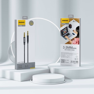 Dudao L12S AUX kaabel mini jack 3.5mm 1m 3-pole stereo - must