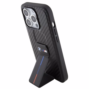 BMW Grip Stand Smooth & Carbon ümbris jaoks iPhone 15 Pro - must
