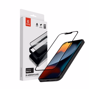 Crong 3D Armor Glass karastatud ekraanikaitseklaas seadmele iPhone 17e / 16e / 14 / 13 / 13 Pro koos paigaldusraamiga