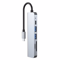 HUB Tech-Protect V4 6in1 USB-C - USB-A 3.0 / USB-A 2.0 / USB-C / HDMI / micro SD / TF / SD card reader - hall