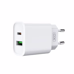 XO Seinalaadija CE02A PD 20W QC 3.0 18W 1x USB 1x USB-C valge + USB-C – USB-C cable