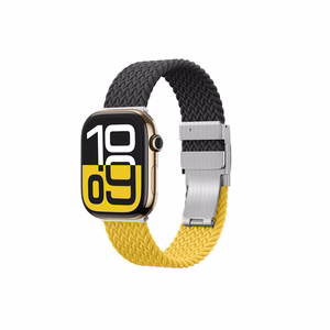 Комплект из 2 ремешков AmazingThing Blend для Apple Watch 45/46/49 мм - жёлто-чёрный/чёрный