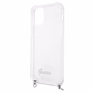 Guess GUHCP12LKC4GSSI iPhone 12 Pro Max 6.7" läbipaistev kõvakott 4G hõbedane kett