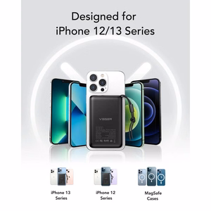 Powerbank compatible with MagSafe Veger MagOn (VP1151 / W1151) PD QC3.0 2A 20W 10000 mAh with wireless charging black