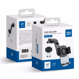 Car hoidja for mobile phone with windshield and dashboard mount sinine STAR Long Neck Crystal must