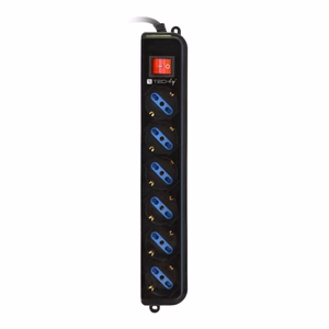 Techly IUPS-PCP-6V – 6 pesaga ja VDE-pistikuga pikendusjuhe, must