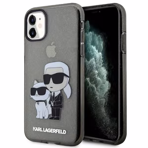 Karl Lagerfeld KLHCN61HNKCTGK iPhone 11 / Xr 6.1" must/must hardcase Gliter Karl&Choupette