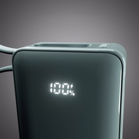 Powerbank SBS 10000 mAh 20W sisseehitatud USB-C kaabliga ja digitaalse ekraaniga - hall