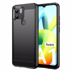 Carbon Case case for Xiaomi Redmi A1+ flexible silicone carbon cover black