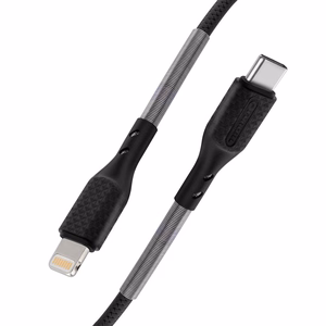 Kaabel USB C to Lightning Forcell F-Energy PD 3A 27W Carbon 1 m CB-01C must