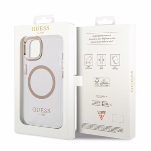 Guess GUHMP14MHTRMD iPhone 14 Plus 6.7 "kuldne / kuldne hard ümbris Metal Outline Magsafe