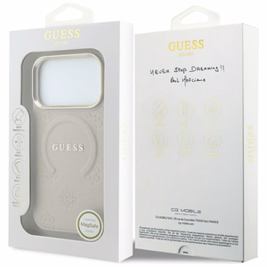Guess Saffiano Peony & Ring MagSafe ümbris mudelitele iPhone 17 Pro / 18 Pro, roosa