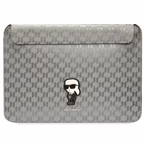 Karl Lagerfeld Saffiano Monogram Ikonik ümbris jaoks a 14" laptop - hõbedane