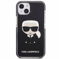 Karl Lagerfeld Iconik Karl ümbris iPhone 13 mini jaoks - must