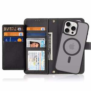 Кожаный чехол Dux Ducis Lawa для iPhone 15 Pro Max - чёрный