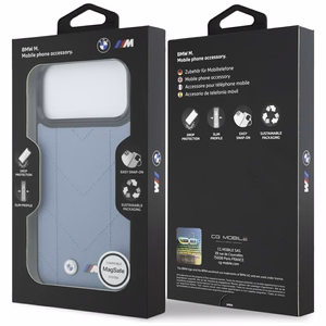 BMW M Quilted Logo MagSafe Ümbris jaoks iPhone 17 Pro Max - Sinine