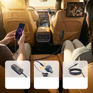 Orico ChargeClip 108W autolaadija 2x USB-A + 4x USB-C klambriga - must