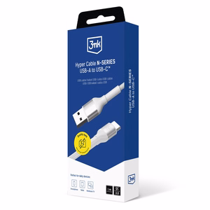 3mk Hyper Cable N-SERIES USB-A / USB-C 1m 9V/2A 18W / white