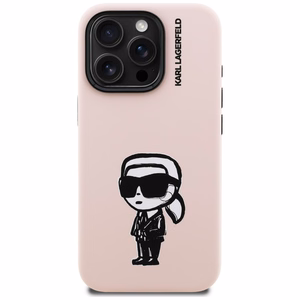 Чехол Karl Lagerfeld Silicone Karl Sketch MagSafe для iPhone 16 Pro розовый