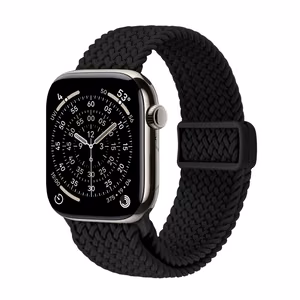Crong Wave Band punutud Apple Watch rihm, 44/45/46/49 mm, must