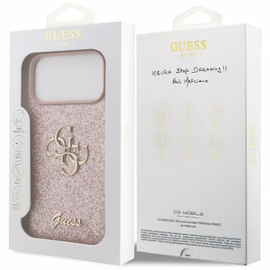 Guess Fixed Glitter Big 4G ümbris iPhone 18 Pro Max / 17 Pro Max jaoks, roosa