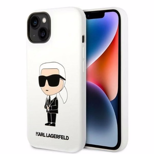 Karl Lagerfeld KLHCP14MSNIKBCH iPhone 14 Plus 6.7" жёсткий чехол белый/белый Silicone Ikonik
