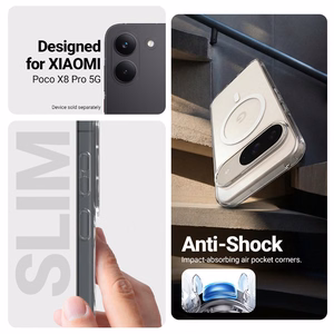 Crong Hybrid Clear Magnetic MagSafe ümbris seadmele Xiaomi POCO X8 Pro 5G, läbipaistev