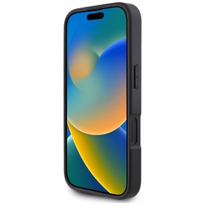 Karl Lagerfeld HC Grained PU Cardslot Metal Elong iPhone 16 Ümbris - Must