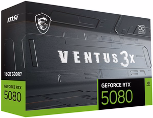 MSI VENTUS GeForce RTX5080 16G 3X OC NVIDIA GeForce RTX 5080 16 GB GDDR7 graafikakaart