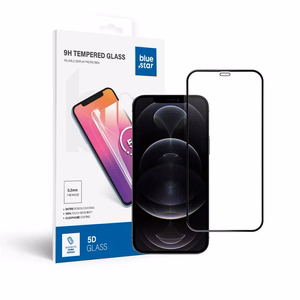 Karastatud klaas iPhone 12 PRO MAX-ile (täisliim) Blue Star 5D must