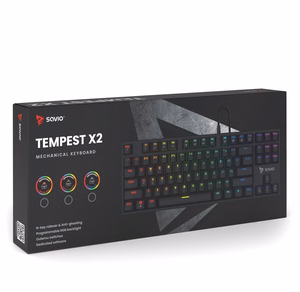 Savio Tempest x2 RGB mehaaniline klaviatuur, Outemu RED