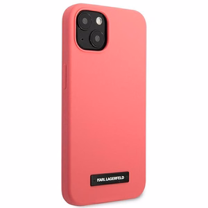 Karl Lagerfeld Silicone Plaque Case for iPhone 13 mini - Fuchsia