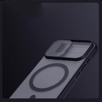 Nillkin CamShield Pro MagSafe Compatible Ümbris jaoks iPhone 17 - Läbipaistev Must