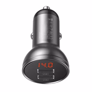 Autolaadija Baseus CCBX-0G hall 24W (2xQC3.0 / LED VOLTMEETRIGA)