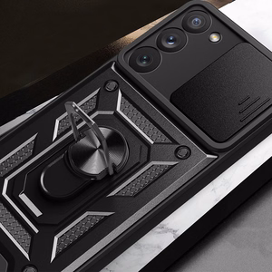 Чехол Hybrid Armor Camshield для Samsung Galaxy S23+ бронированный с защитой камеры красный