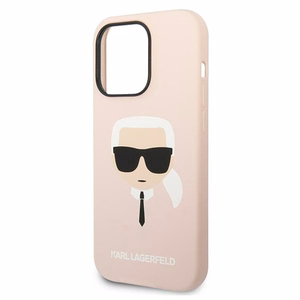 Karl Lagerfeld KLHMP14LSLKHLP iPhone 14 Pro 6.1 "hardcase light roosa / light roosa Silicone Karl`s Head Magsafe