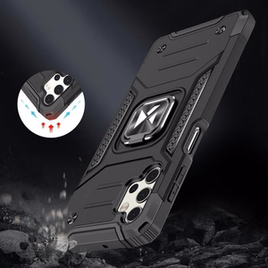Wozinsky Ring Armor прочный гибридный чехол + магнитный держатель для Samsung Galaxy A73 чёрный