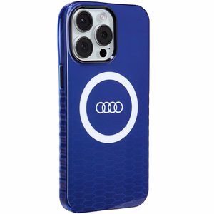 Audi IML Big Logo MagSafe чехол для iPhone 15 Pro Max - синий