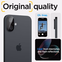 Spigen Optik GLAS.TR Camera Protector 2-PACK jaoks iPhone 16 / 16 PLUS - must