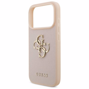 Guess Grained Big 4G & Classic Logo iPhone 17 Pro Ümbris - Roosa