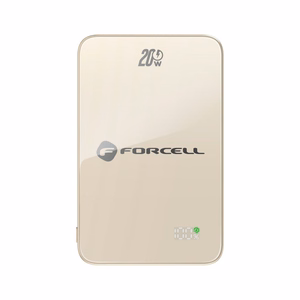 Powerbank compatible with MagSafe Forcell F-Energy SuperSlim F5K8 QC4.0 PD3.0 15W 5000 mAh titanium desert