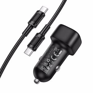 Автомобильное зарядное устройство Borofone BZ34B Cloud USB Type-C QC 3.0 PD 38W с кабелем Type-C чёрный