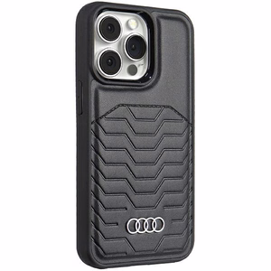 Audi Synthetic Leather ümbris with MagSafe jaoks iPhone 15 Pro - must
