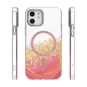 Epoxy Mag ümbris iPhone 12 / 12 Pro 6,1" roosa